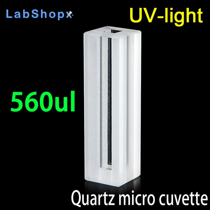 560ul Micro Quartz Cuvette with Lid 4mm Two Polished Windows| LABSHOPX