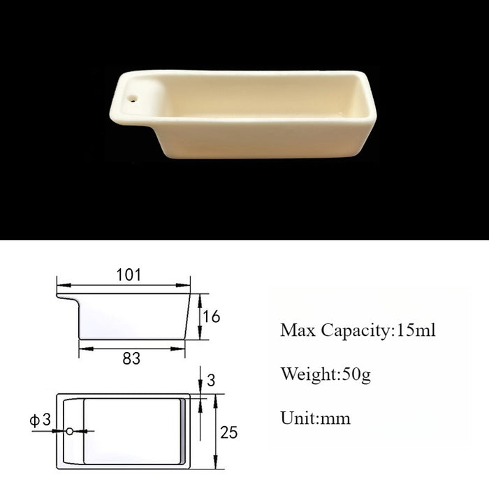 99Al2o3 Alumina Ceramic Corundum Boat High Alumina with Hole| LABSHOPX