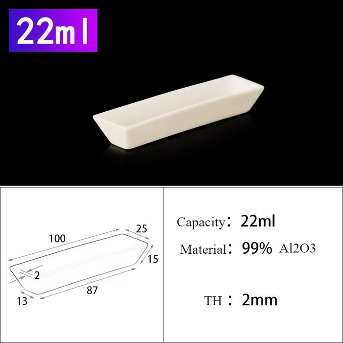 99Alumina Ceramic Aluminum Melting Crucible Boats Trapezoid | LABSHOPX