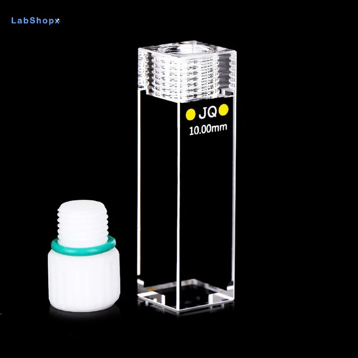 Quartz Fluorescence Cuvette Cell with Screw Cap 10mm for Lab| LABSHOPX
