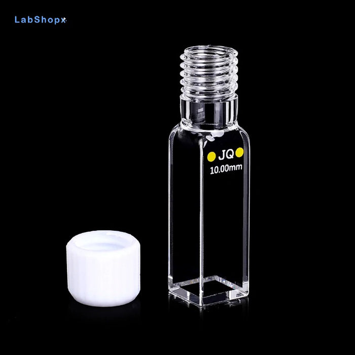 Quartz Fluorescence Cuvette Cell with Screw Cap 10mm for Lab| LABSHOPX