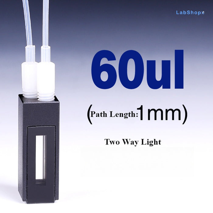60ul-600ul Quartz Flow Cuvette Quartz Cell Two Way Light | Labshopx