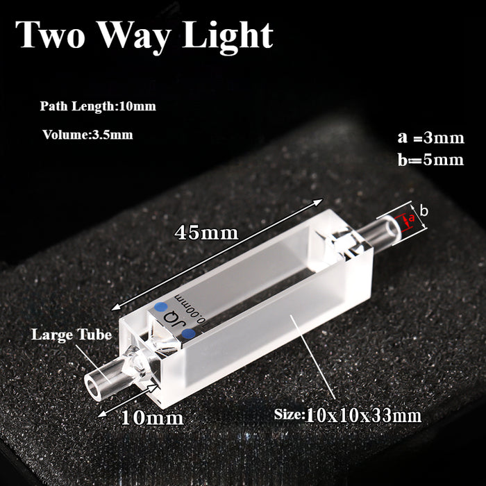 3.5ML Quartz Fluorescence Flow Cuvette Cell with Glass Tube | LABSHOPX