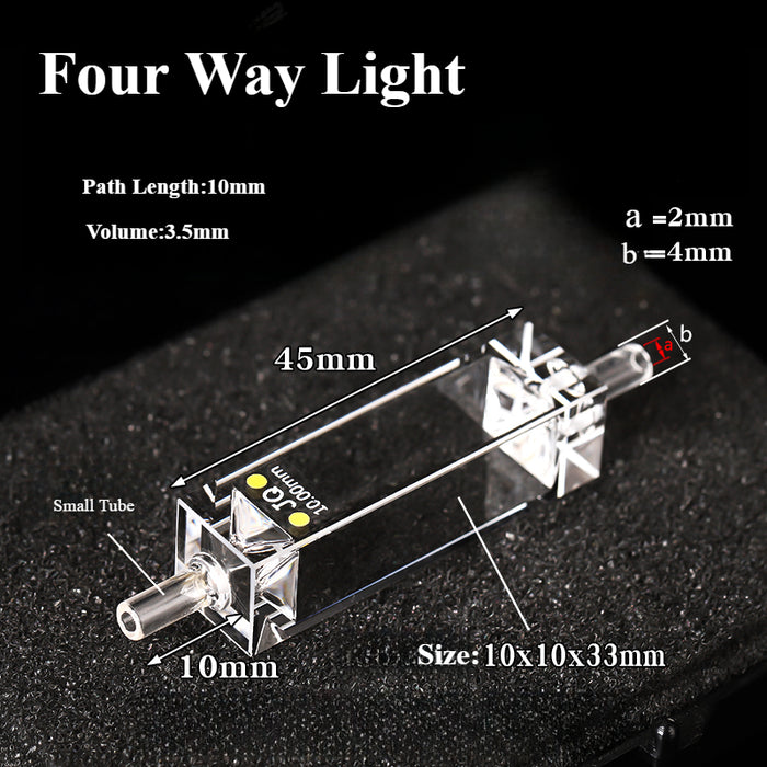 3.5ML Quartz Fluorescence Flow Cuvette Cell with Glass Tube | LABSHOPX