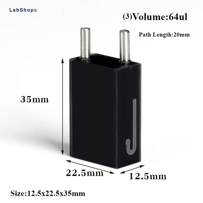 Quartz Fluorescence Flow Cuvette with Stainless Tube | Labshopx