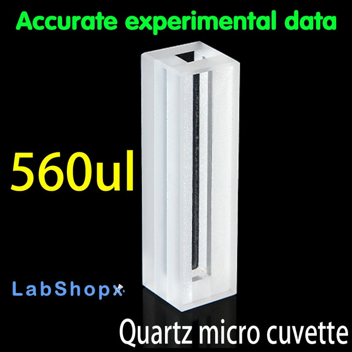 560ul Micro Quartz Cuvette with Lid 4mm Two Polished Windows| LABSHOPX
