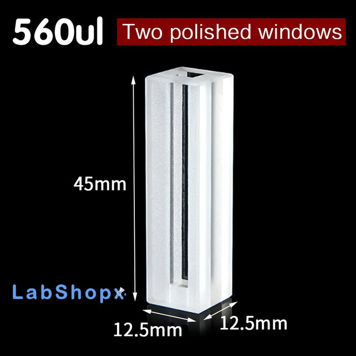 560ul Micro Quartz Cuvette with Lid 4mm Two Polished Windows| LABSHOPX