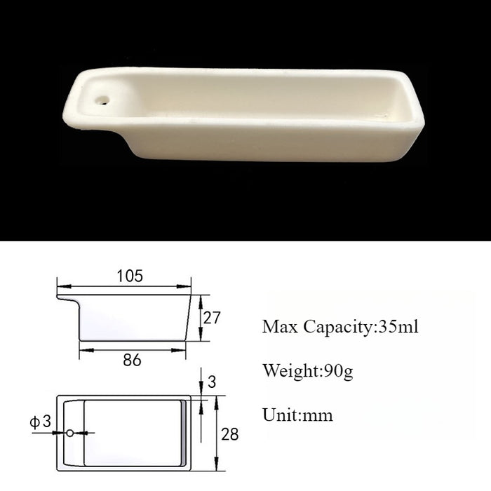 99Al2o3 Alumina Ceramic Corundum Boat High Alumina with Hole| LABSHOPX