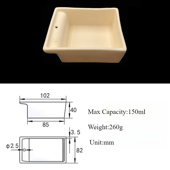 99Al2o3 Alumina Ceramic Corundum Boat High Alumina with Hole| LABSHOPX