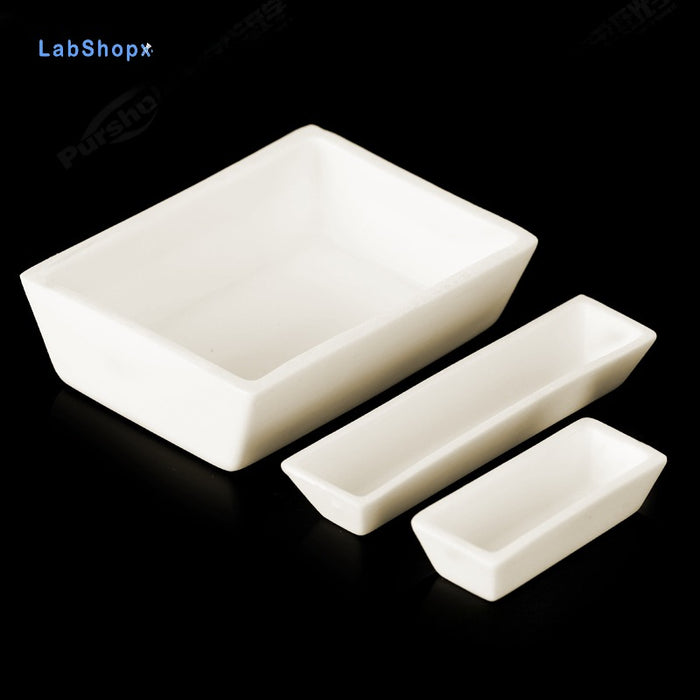 99Alumina Ceramic Aluminum Melting Crucible Boats Trapezoid | LABSHOPX