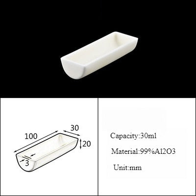 Alumina Crucible Boat Ceramic High Alumina Colmbustion Boat| LABSHOPX