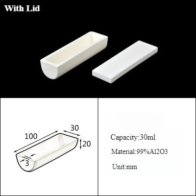 Alumina Crucible Boat Ceramic High Alumina Colmbustion Boat| LABSHOPX