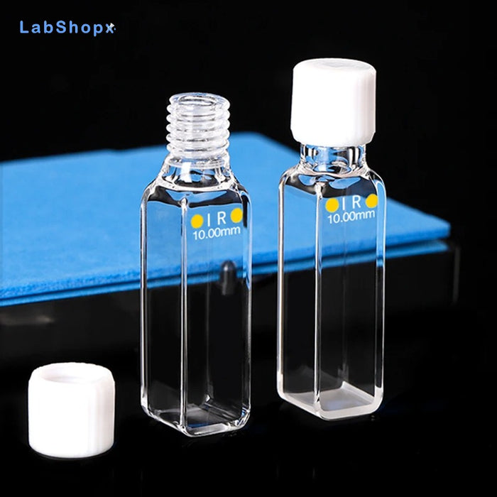 Infrared Quartz Fluorescence Cuvette 10mm Cell with Screw Cap | LABSHOPX