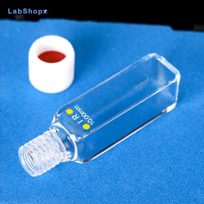 Infrared Quartz Fluorescence Cuvette 10mm Cell with Screw Cap | LABSHOPX