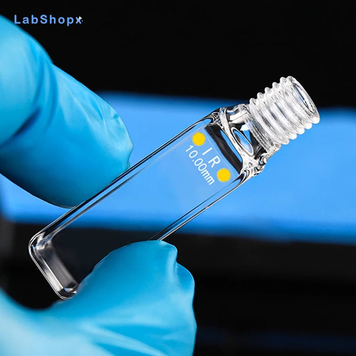Infrared Quartz Fluorescence Cuvette 10mm Cell with Screw Cap | LABSHOPX