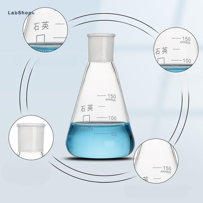 Quartz Conical Flask Quartz Volumetric Flask Erlenmeyer Flask| LABSHOPX