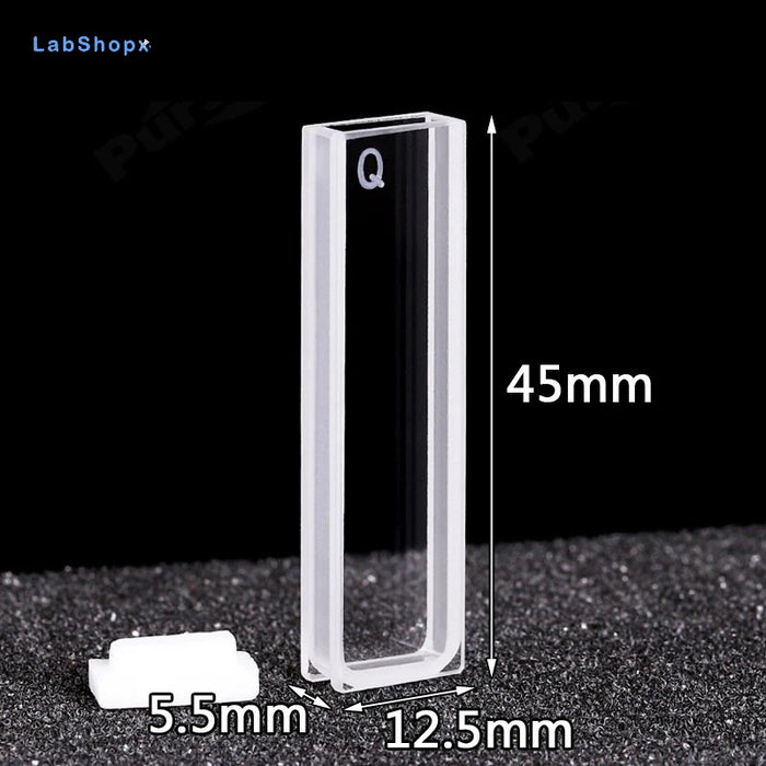 2pcs Quartz Cuvette Cells with Lid for Spectrophotometer Lab | LABSHOPX