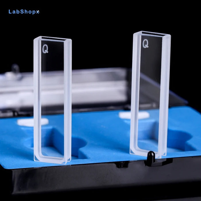 2pcs Quartz Cuvette Cells with Lid for Spectrophotometer Lab | LABSHOPX