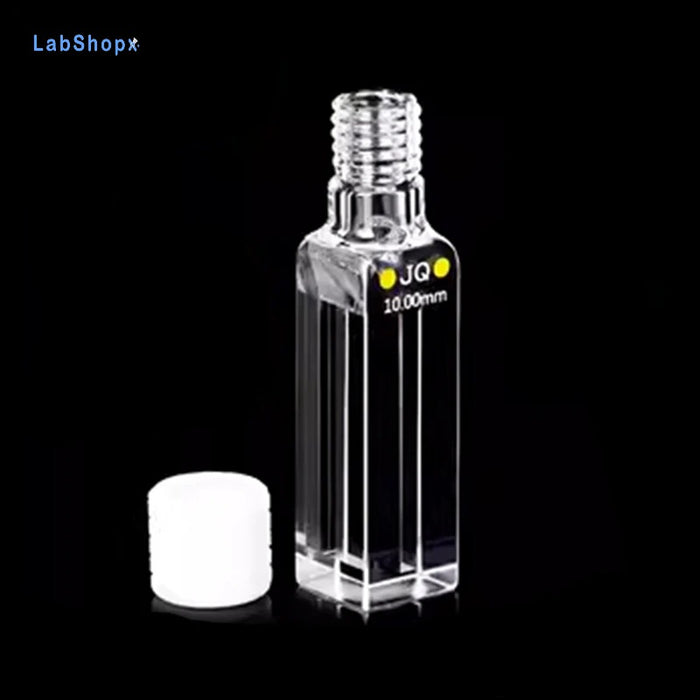 700ul Quartz Cuvette Cell with Screw Cap 10mm Four Way Light | LABSHOPX