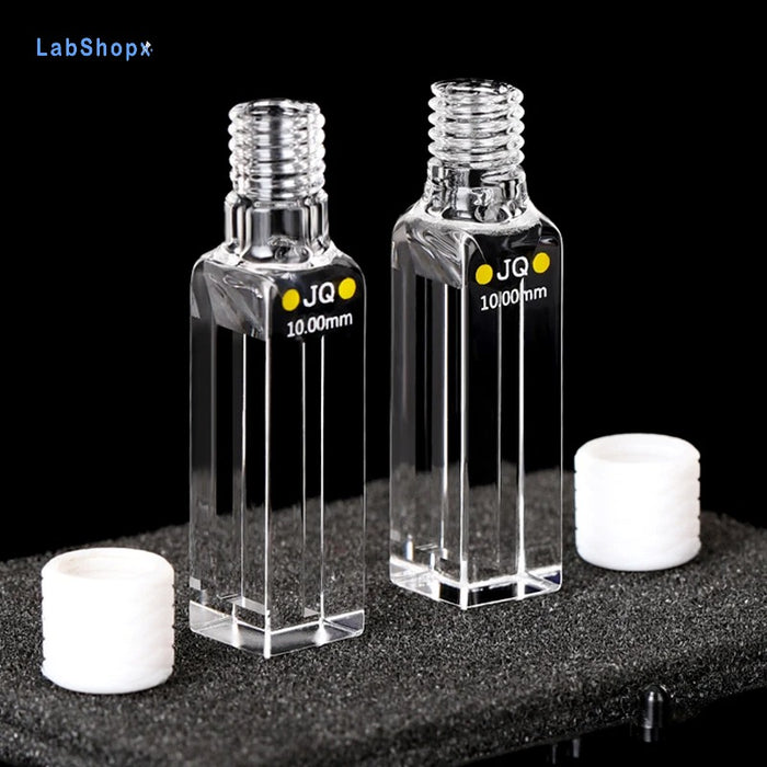 700ul Quartz Cuvette Cell with Screw Cap 10mm Four Way Light | LABSHOPX