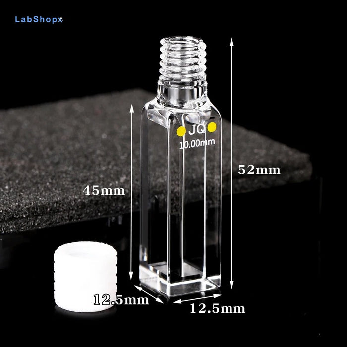 Quartz Cuvette Cell with Screw Cap 10mm Four Way Light | LABSHOPX