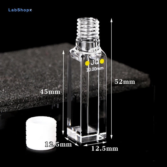 1.75ML Quartz Cuvette Cell with Screw Cap 10mm Four Way Light| Labshopx