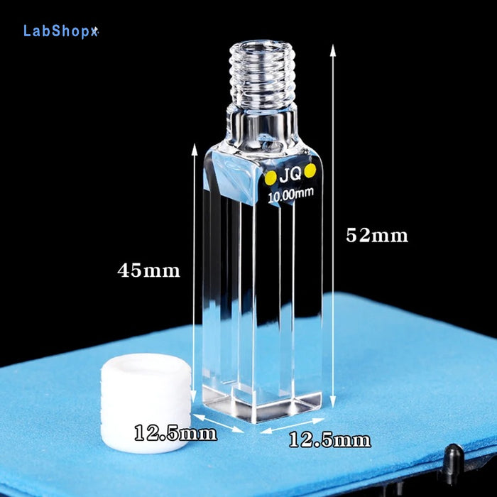 700ul Quartz Cuvette Cell with Screw Cap 10mm Four Way Light | LABSHOPX