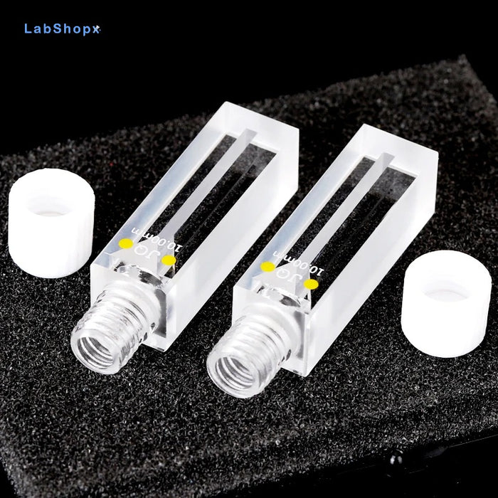 700ul Quartz Cuvette Cell with Screw Cap 10mm Two way Light | LABSHOPX