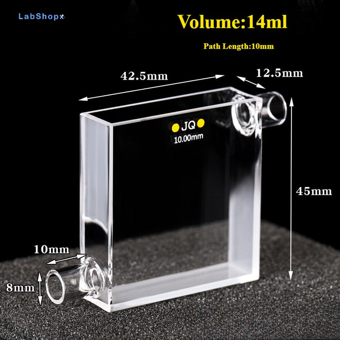 14ml Quartz Flow Cell 10mm Quartz Flow Cuvette Two Way Light| Labshopx