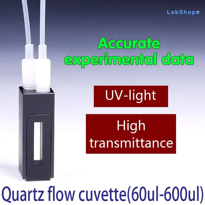 60ul-600ul Quartz Flow Cuvette Quartz Cell Two Way Light | Labshopx