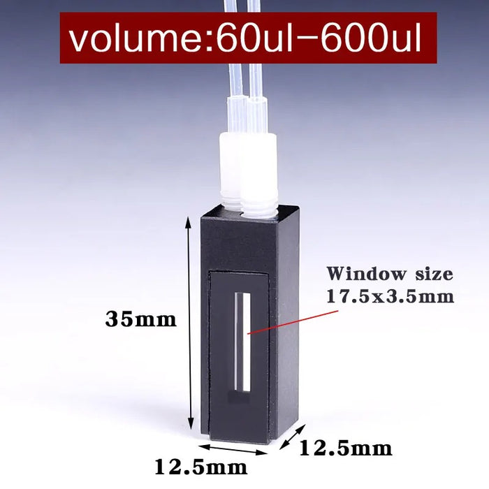 60ul-600ul Quartz Flow Cuvette Quartz Cell Two Way Light | Labshopx