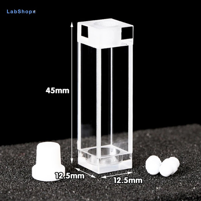 3.5ml Quartz Fluorescence Cell With Stopper Tape Notch 10mm| LABSHOPX