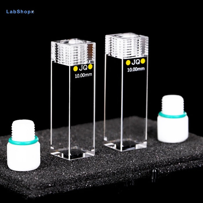 Quartz Fluorescence Cuvette Cell with Screw Cap 10mm for Lab| LABSHOPX