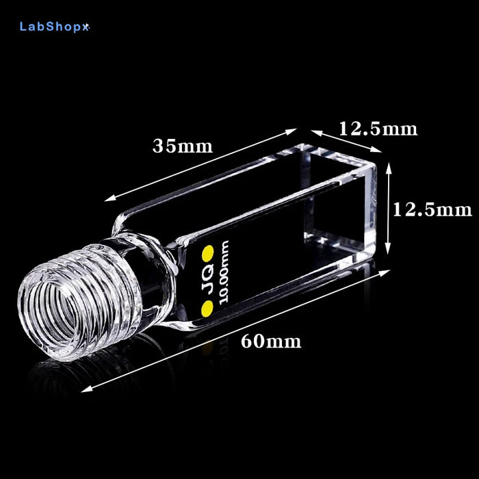 Quartz Fluorescence Cuvette Cell with Screw Cap 10mm for Lab| LABSHOPX