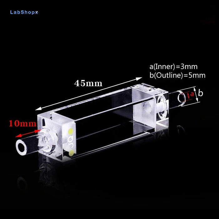 3.5ML Quartz Fluorescence Flow Cuvette Cell with Glass Tube | LABSHOPX