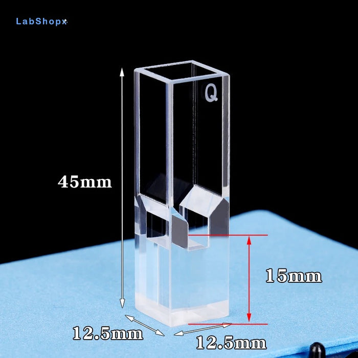 Quartz Micro Fluorescence Cuvette Cell Central Height 15mm | LABSHOPX