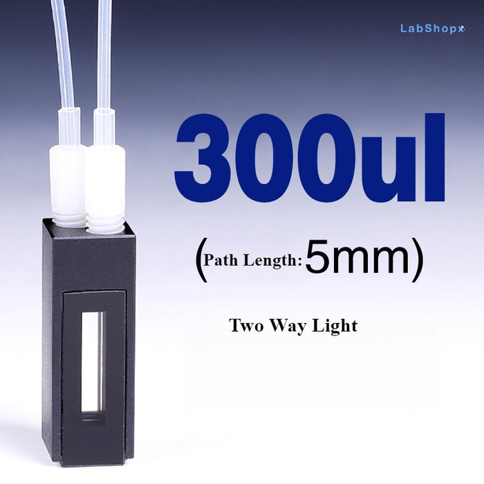 60ul-600ul Quartz Flow Cuvette Quartz Cell Two Way Light | Labshopx
