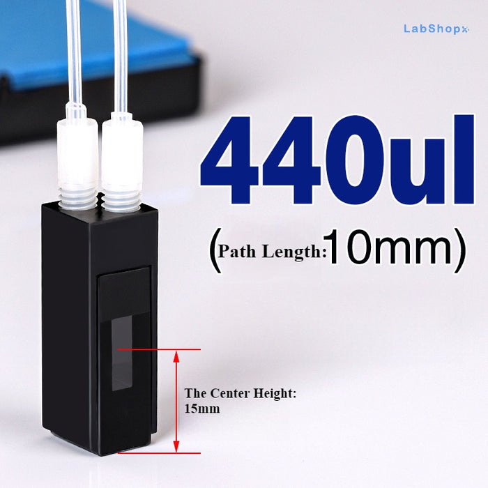 60ul-600ul Quartz Flow Cuvette Quartz Cell Two Way Light | Labshopx