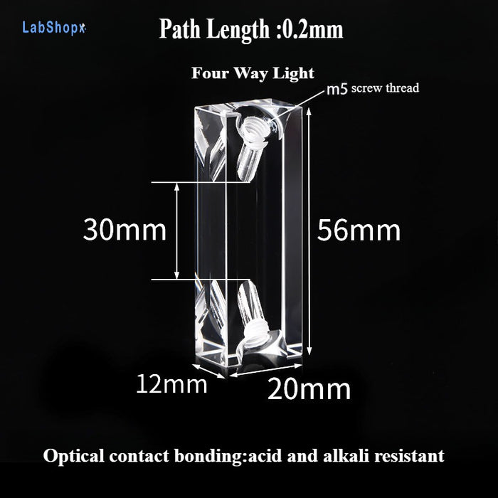 Quartz Flowing Cells Quartz 0.2mm Smaple Flowing Cuvettes | Labshopx