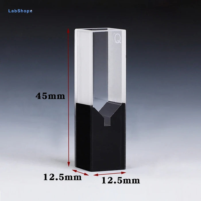 50ul Sub-Micro Quartz Cell with Black Walls and Lid for Lab | LABSHOPX