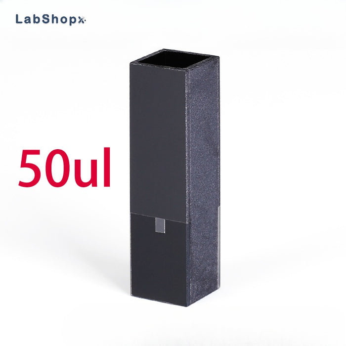 50ul Sub-Micro Quartz Cell with Black Walls Four Way Light | LABSHOPX