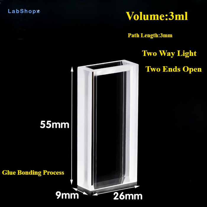 Quartz Cuvette Two Ends Open Flow Through Quartz Cells | Labshopx