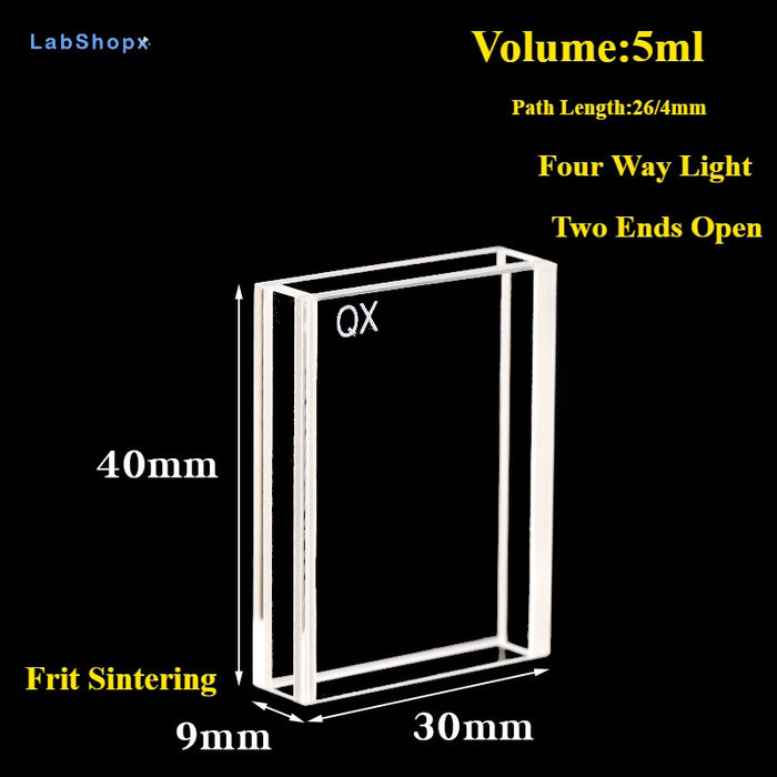 Quartz Cuvette Two Ends Open Flow Through Quartz Cells | Labshopx