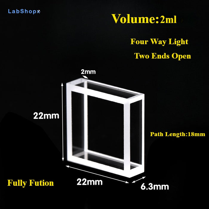 Quartz Cuvette Two Ends Open Flow Through Quartz Cells | Labshopx