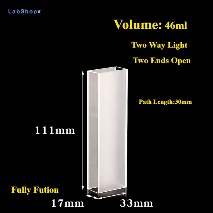 Quartz Cuvette Two Ends Open Flow Through Quartz Cells | Labshopx